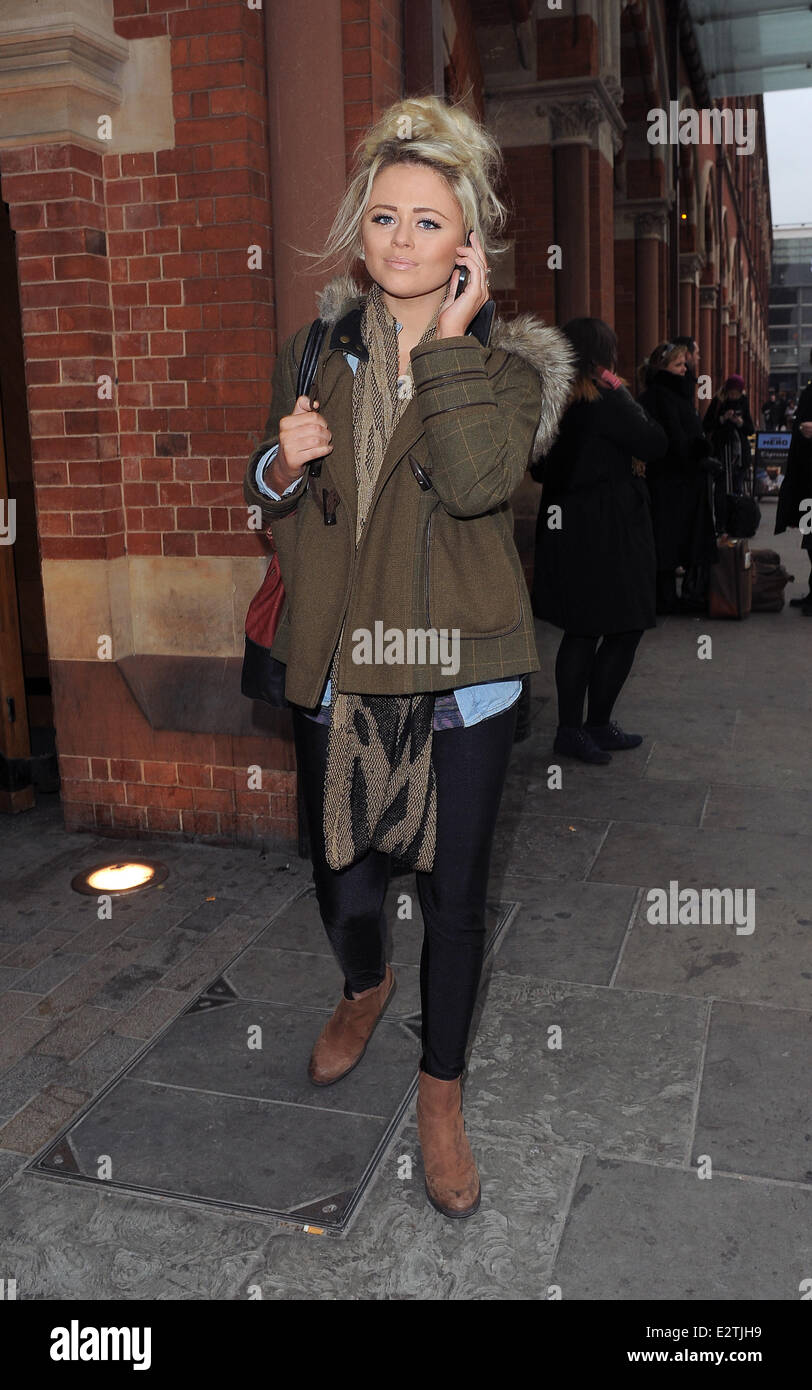 Emily Atack arriving at the Eurostar terminal in Kings Cross Station