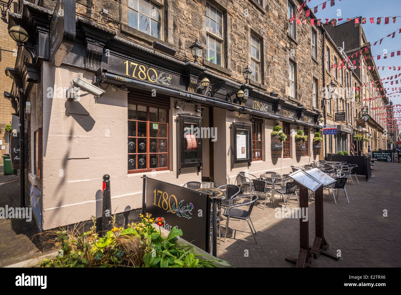 Rose street Edinburgh new town. The 1780 bar. Stock Photo