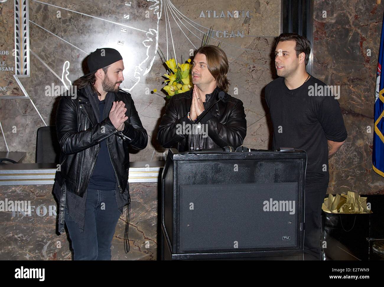 Swedish House Mafia light the Empire State Building yellow and blue