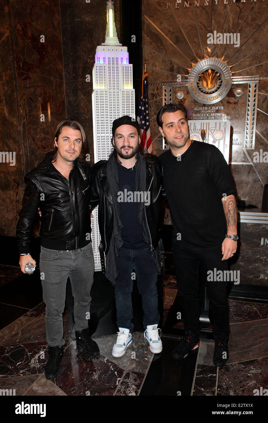 Swedish House Mafia light the Empire State Building yellow and blue