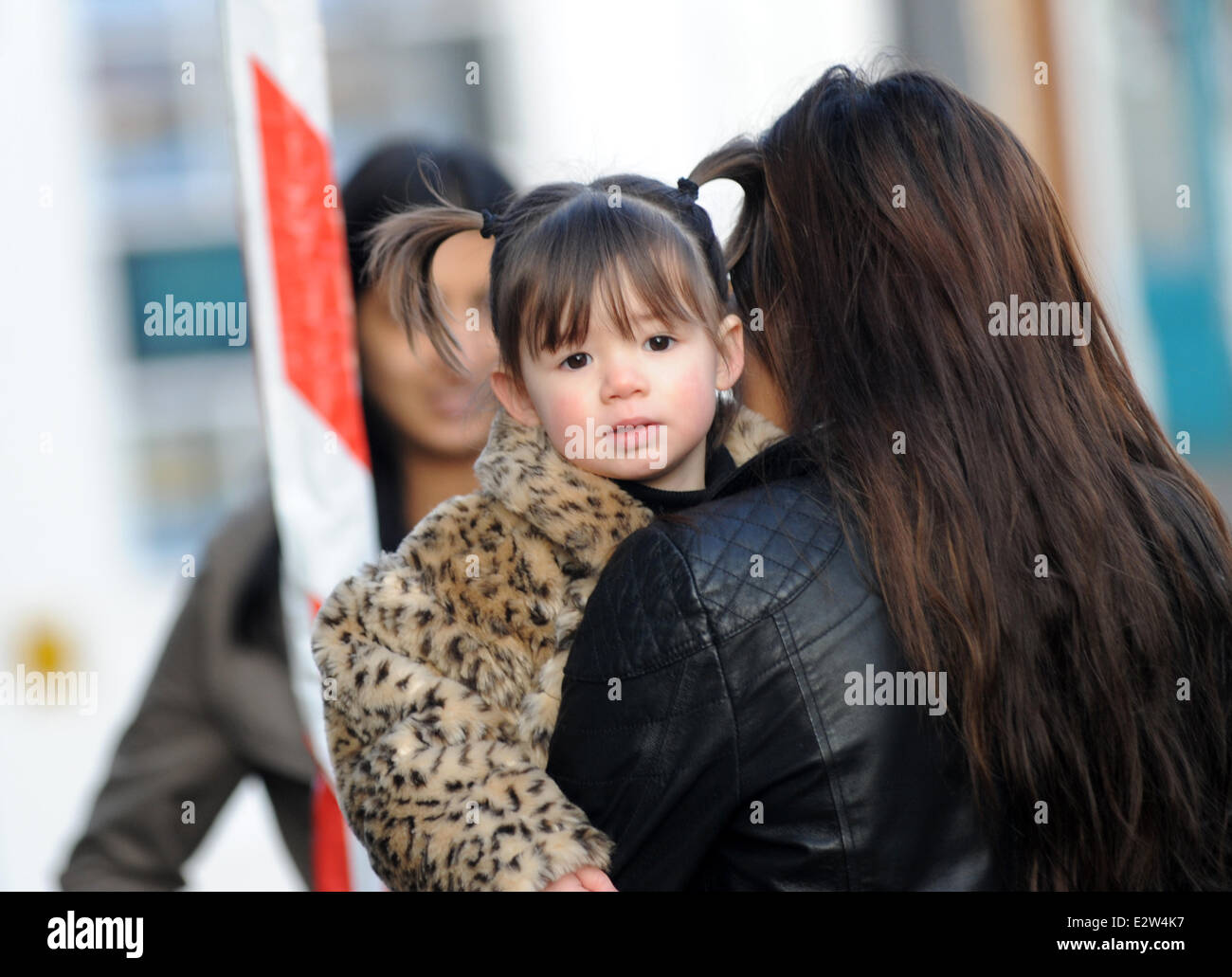 Myleene Klass and Geri Halliwell walk their daughters to school
