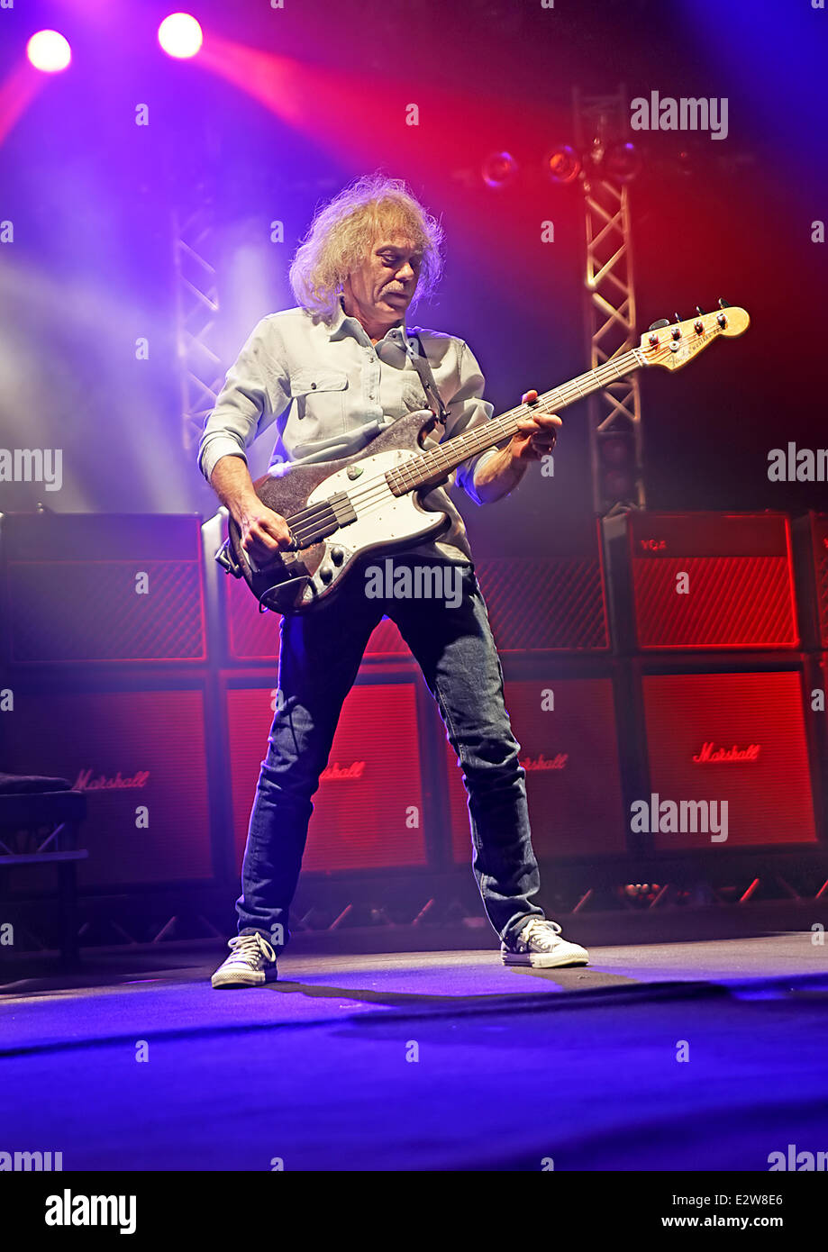 Status Quo performing in concert on their opening night at O2 Apollo