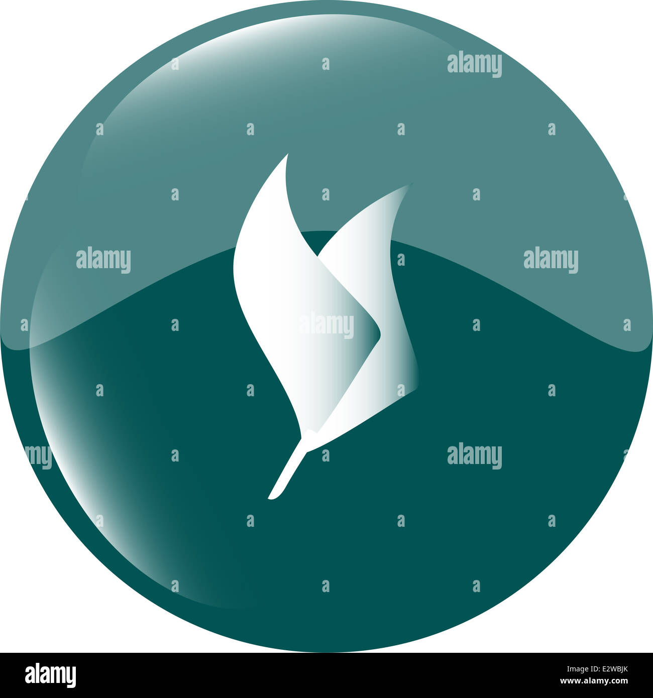 Leaf icon web button isolated on white Stock Photo - Alamy