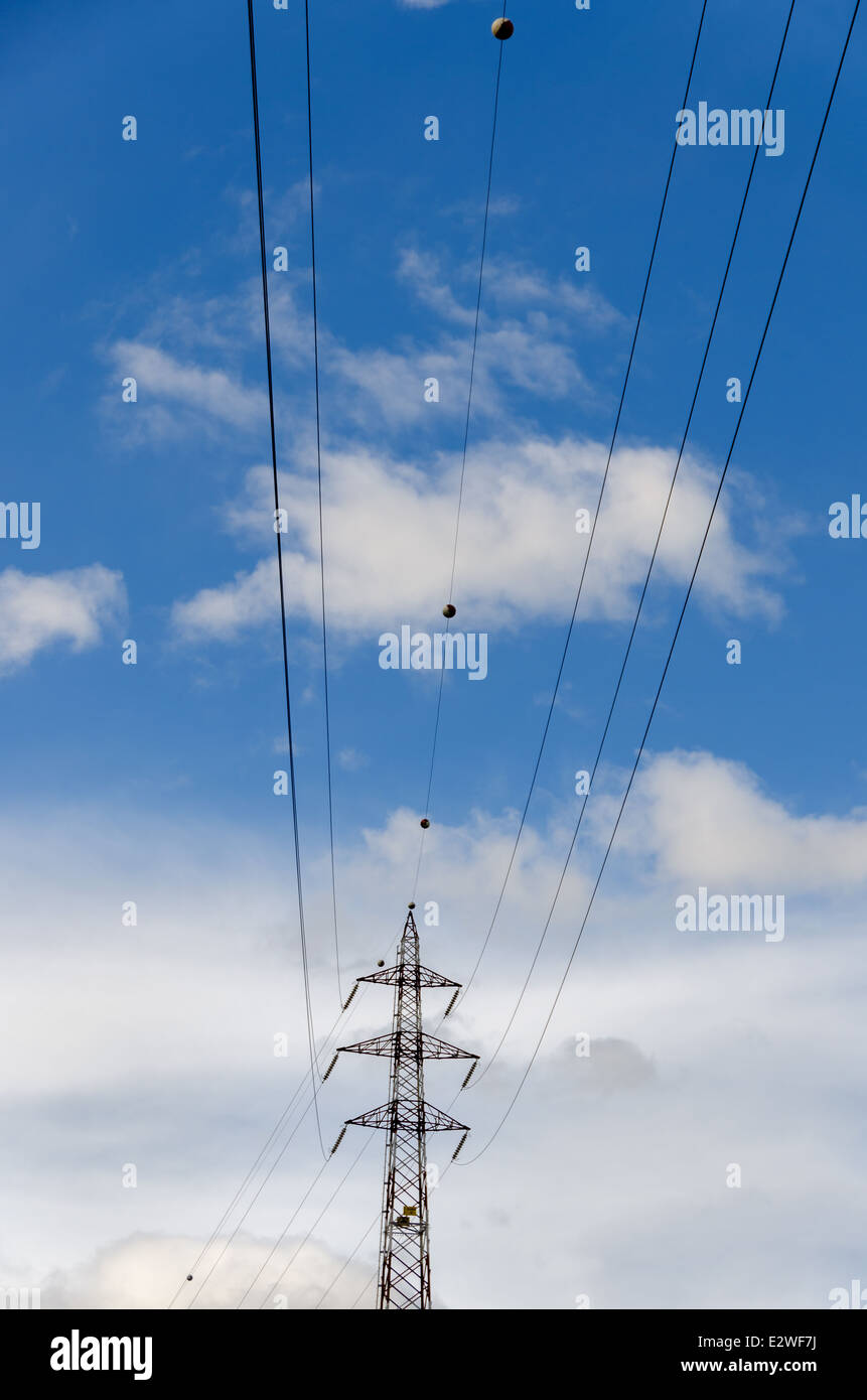 electricity pylon with clouds and sky Stock Photo - Alamy