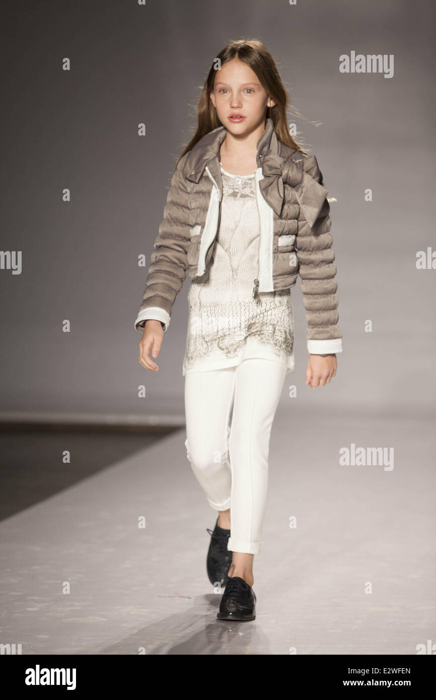 Petite Parade & Vogue Bambini Presents Kids Fashion Week at Industria  Studios - Miss Blumarine - Runway Featuring: Child model Where: New York  City, United States When: 10 Mar 2013 Stock Photo - Alamy