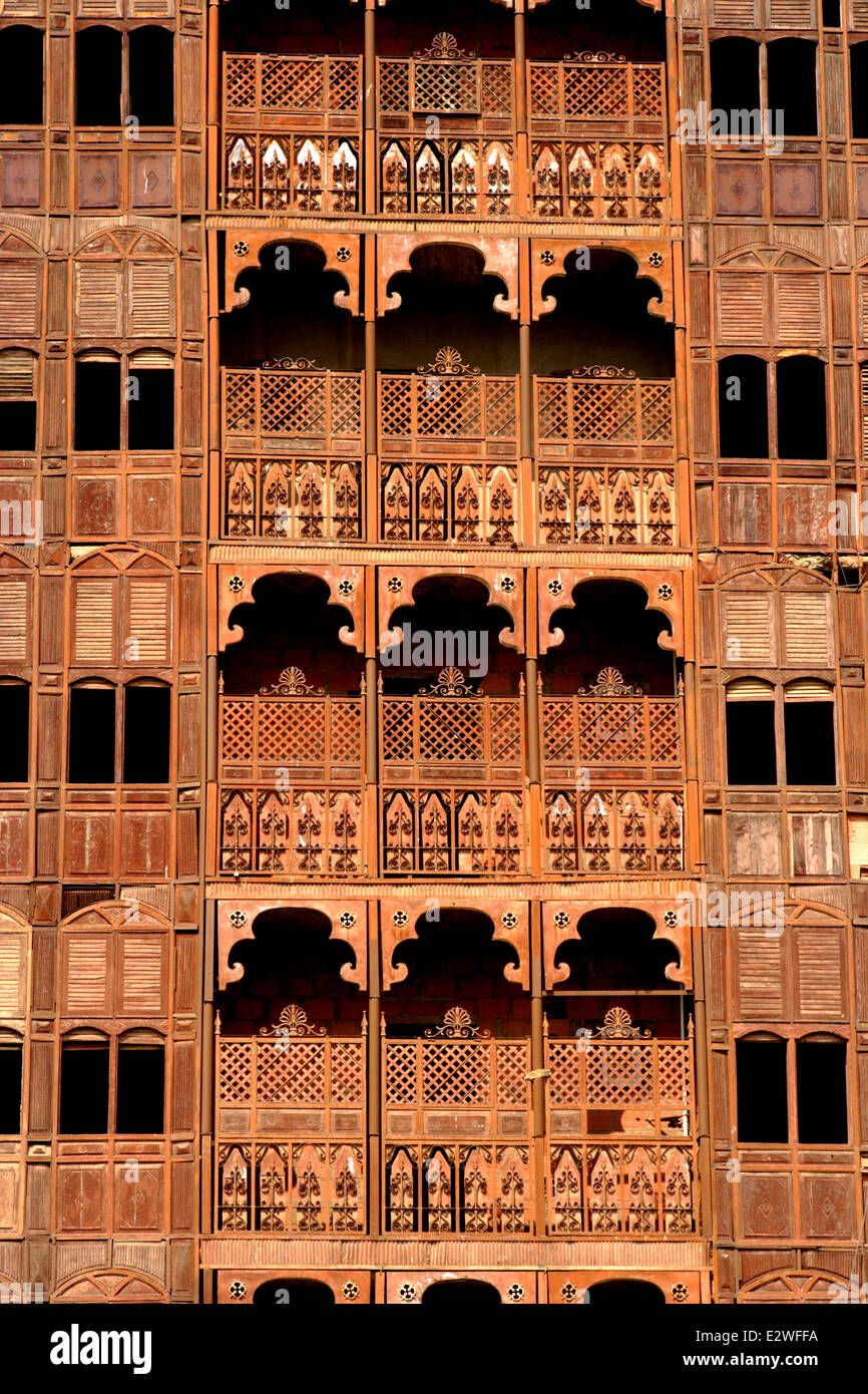 Wooden balconies, Al-Balad district, Historic Jeddah Unesco World ...