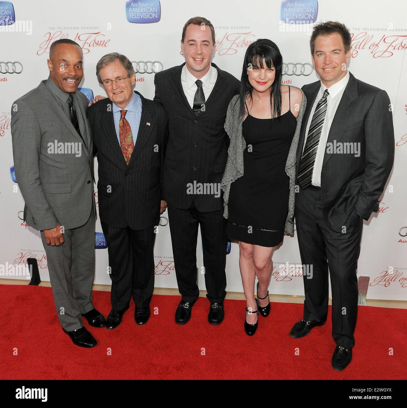The Academy of Television Arts & Sciences' 22nd Annual Hall of Fame Induction Gala at The Beverly Hilton Hotel - Arrivals  Featuring: David McCallum,Sean Murray,Pauley Perrette,Michael Weatherly Where: Beverly Hills, California, United States When: 11 Mar 2013 Stock Photo