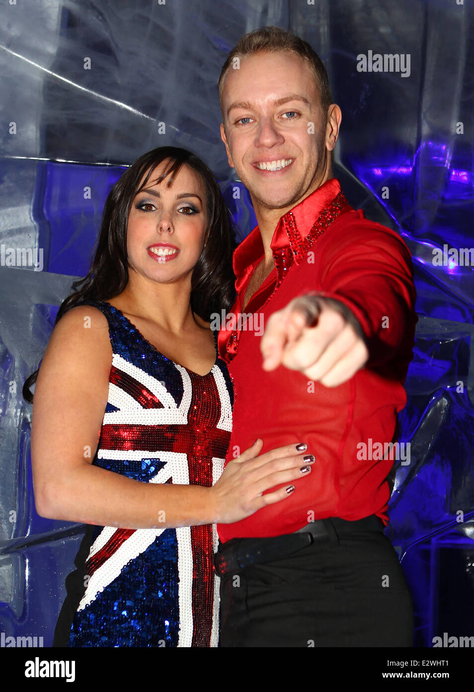 'Celebrities on Ice' photocall at Ice Bar  Featuring: Beth Tweddle,Daniel Whiston Where: London, United Kingdom When: 12 Mar 2013 Stock Photo