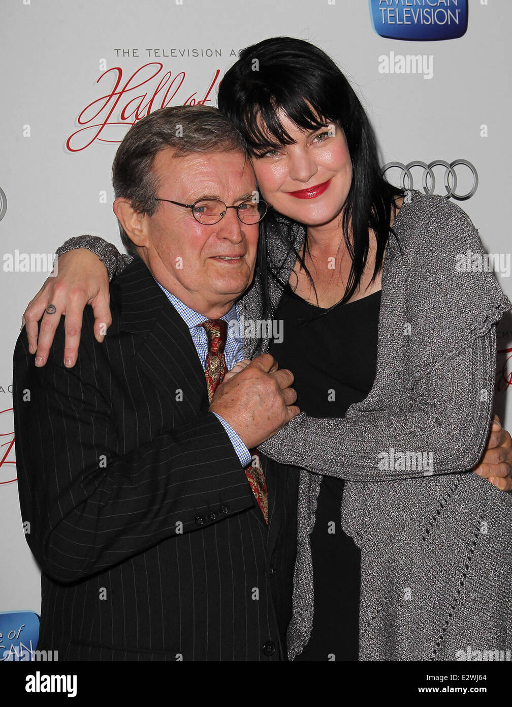 The Academy of Television Arts & Sciences' 22nd Annual Hall of Fame Induction Gala at The Beverly Hilton Hotel - Arrivals  Featuring: David McCallum,Pauley Perrette Where: Beverly Hills, California, United States When: 11 Mar 2013 Stock Photo