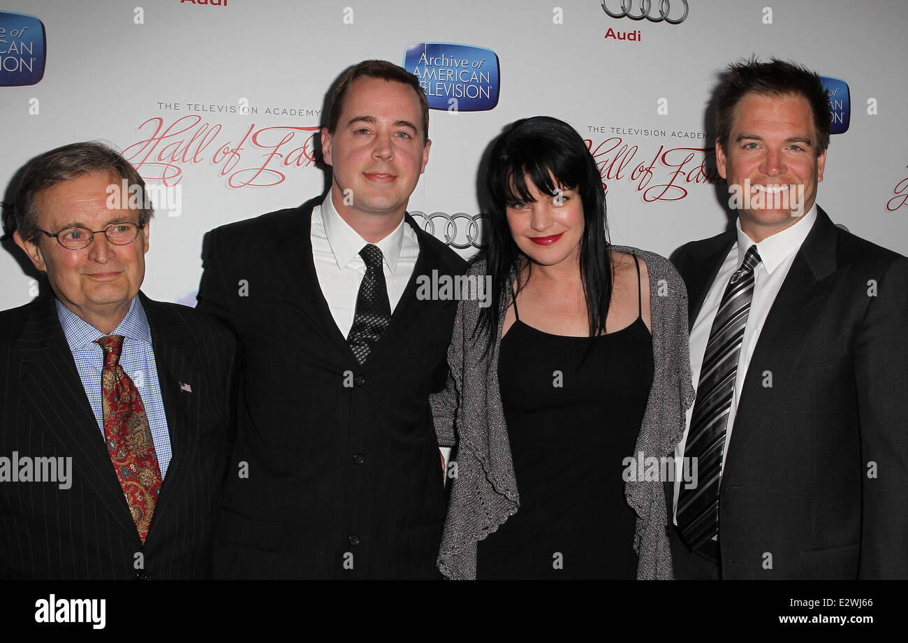 The Academy of Television Arts & Sciences' 22nd Annual Hall of Fame Induction Gala at The Beverly Hilton Hotel - Arrivals  Featuring: David McCallum,Sean Murray,Pauley Perrette and Michael Weatherly Where: Beverly Hills, California, United States When: 11 Stock Photo