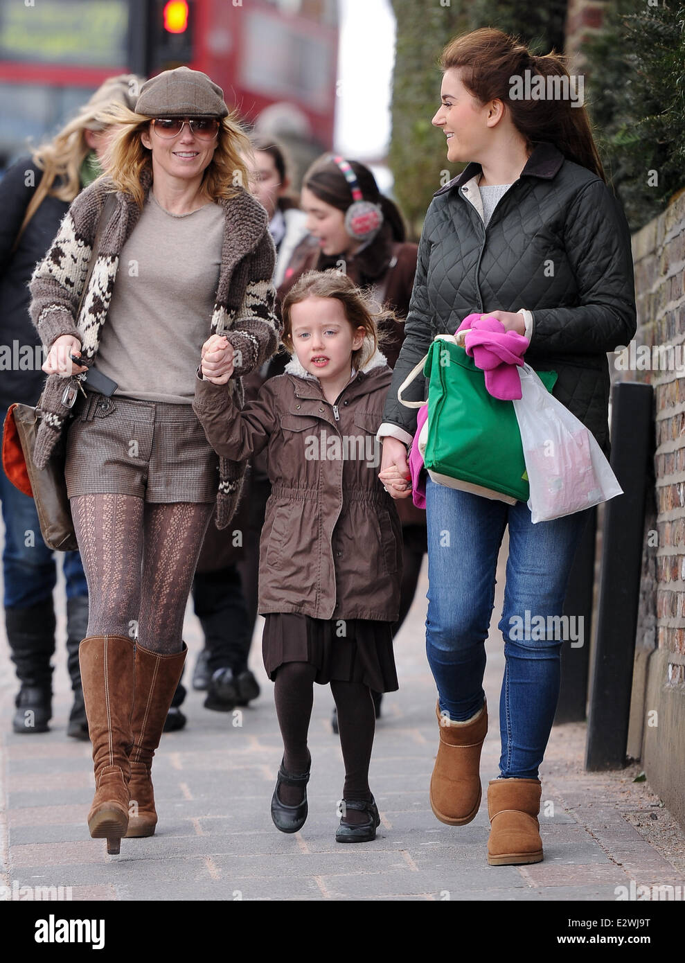 Geri Halliwell seen on the school run in London Featuring Geri