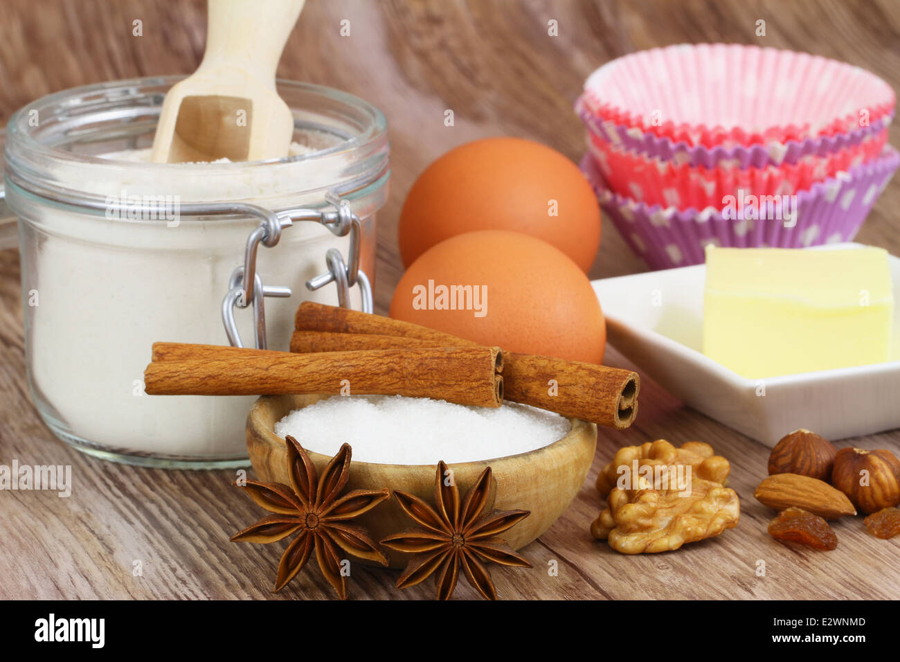 Selection of baking ingredients Stock Photo Alamy