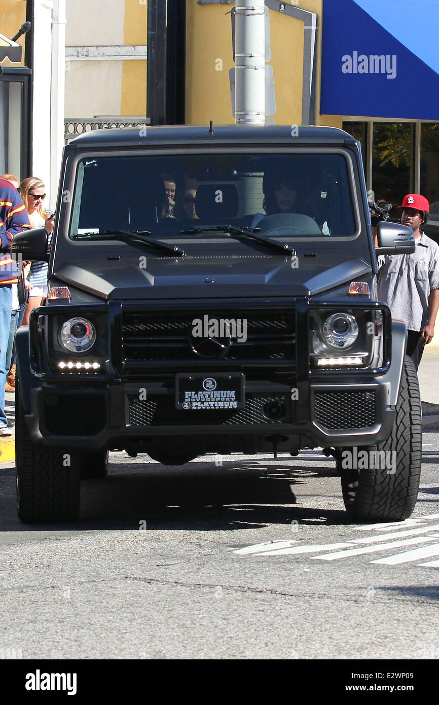 Kim Kardashian drives away in her black Platinum Motorsports tuned