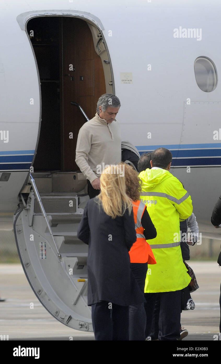 Real Madrid S Coach Jose Mourinho Arrives In Turkey On A Private Stock Photo Alamy