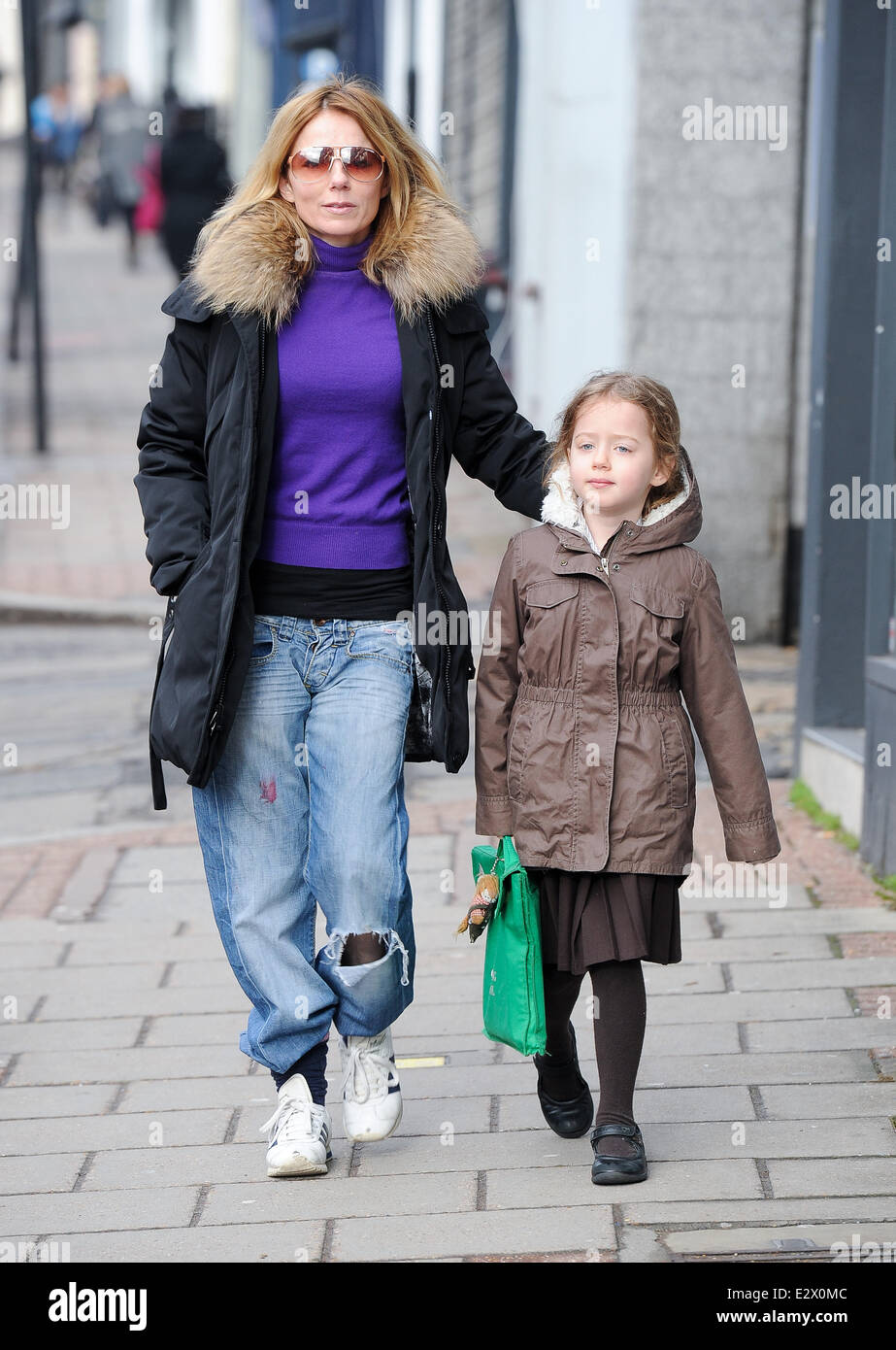 Geri Halliwell walks her daughter Bluebell to school Featuring: Geri ...