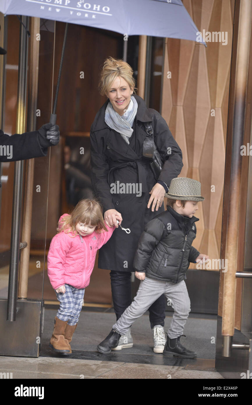 Actress Vera Farmiga, who stars in the new A&E series 'Bates Motel'  is seen leaving her hotel with her family in Soho  Featuring: Vera Farmiga Where: New York, New York, United States When: 19 Mar 2013ENN.com Stock Photo