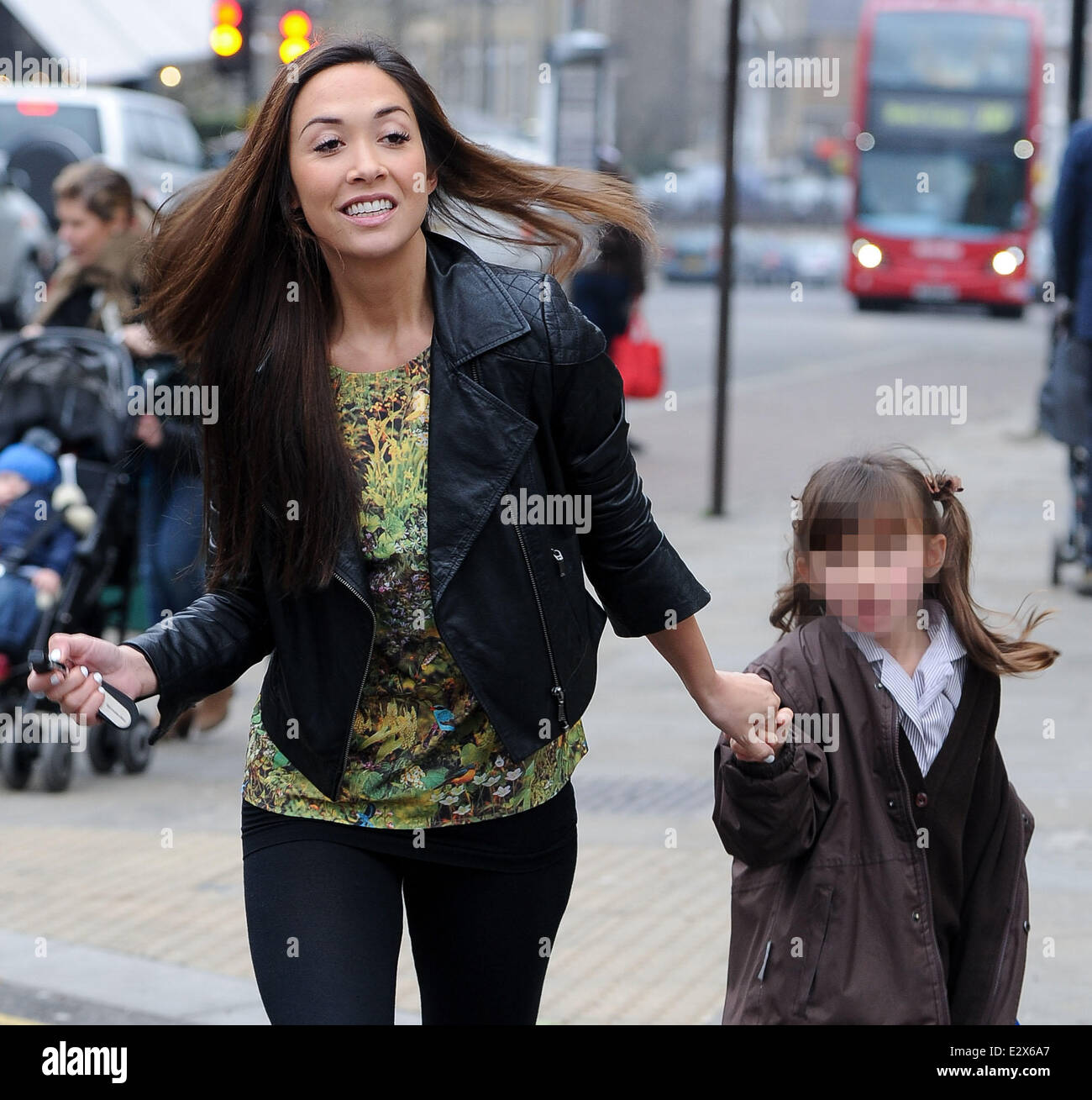 Myleene Klass collects her daughter Ava from school Featuring: Myleene