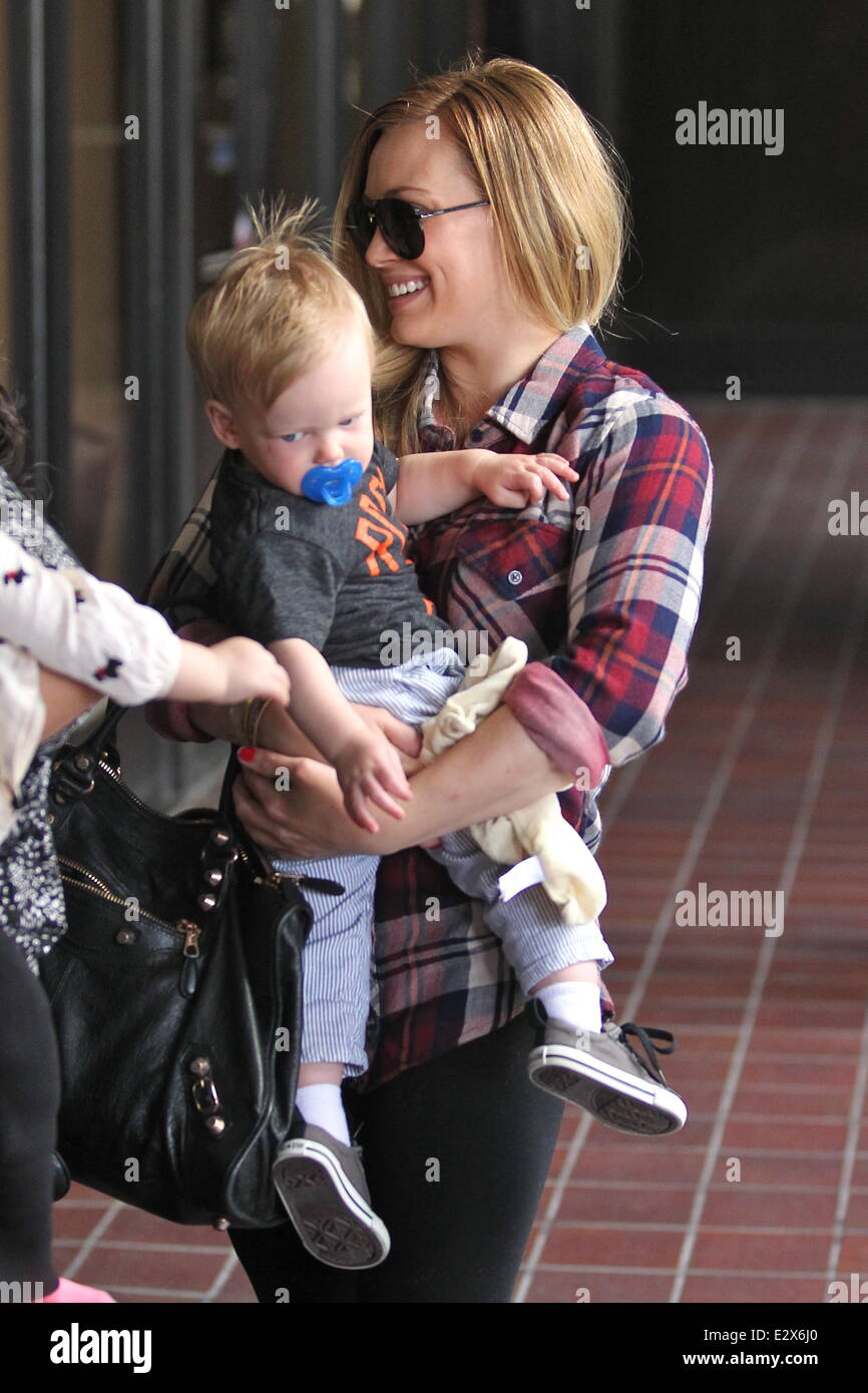 Hilary Duff and son Luca to a class in Sherman Oaks on his birthday