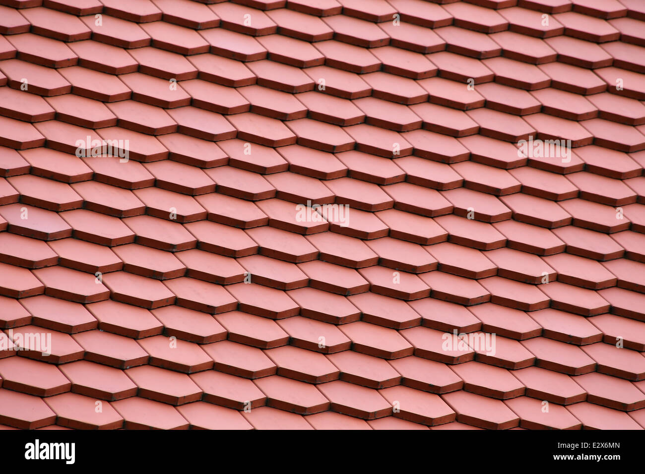 Closeup view on a Tile roof - pattern - background Stock Photo