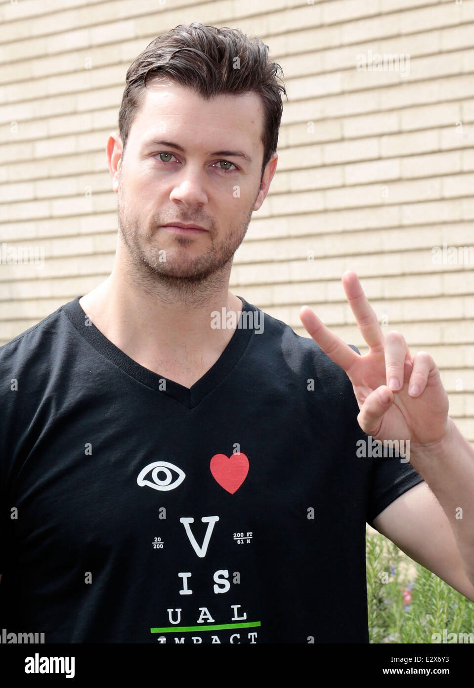 Visual Impact Now with Starz 'Spartacus: War of the Damned' cast volunteer event at Visual Impact Now Eye Clinic  Featuring: Daniel Feuerriegel Where: Los Angeles, CA, United States When: 20 Mar 2013 Stock Photo