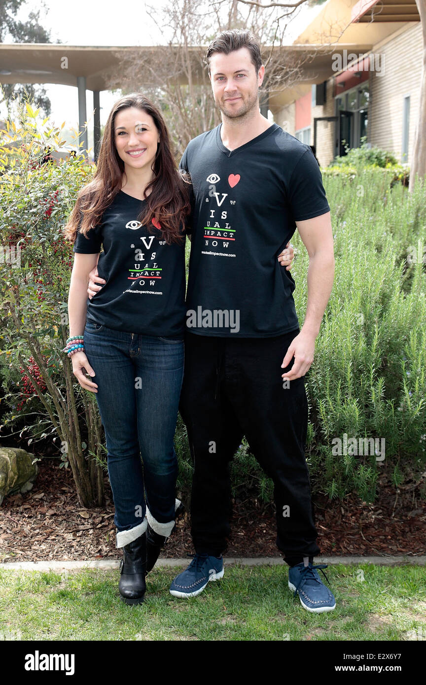 Visual Impact Now with Starz 'Spartacus: War of the Damned' cast volunteer event at Visual Impact Now Eye Clinic  Featuring: Jenna Lind,Daniel Feuerriegel Where: Los Angeles, CA, United States When: 20 Mar 2013 Stock Photo