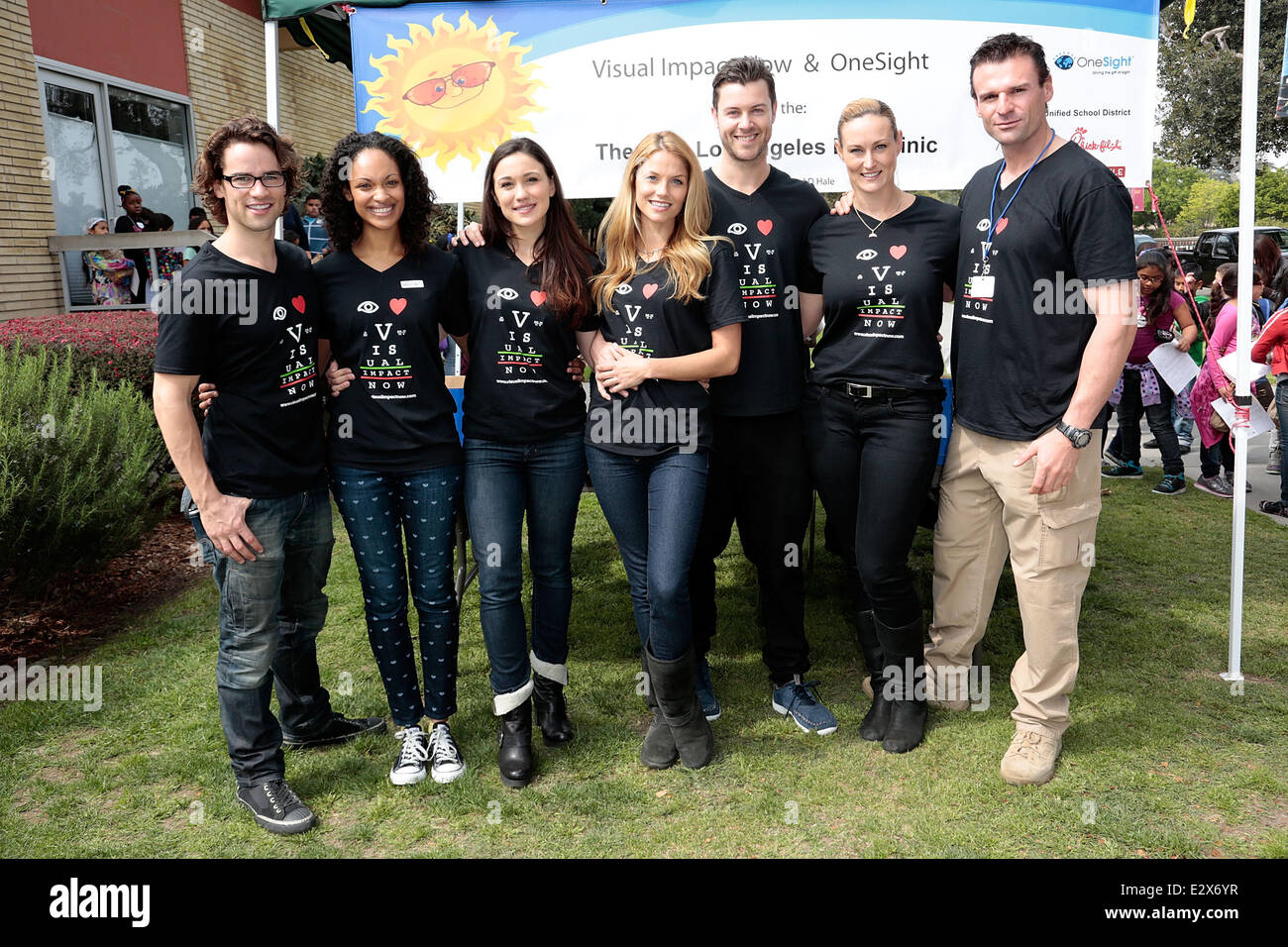 Visual Impact Now with Starz 'Spartacus: War of the Damned' cast volunteer event at Visual Impact Now Eye Clinic  Featuring: Andrew Lees,Cynthia Addai-Robinson,Jenna Lind,Ellen Hollman,Daniel Feuerriegel,Vanessa Cater,Stephen Dunlevy Where: Los Angeles, CA, United States When: 20 Mar 2013 Stock Photo