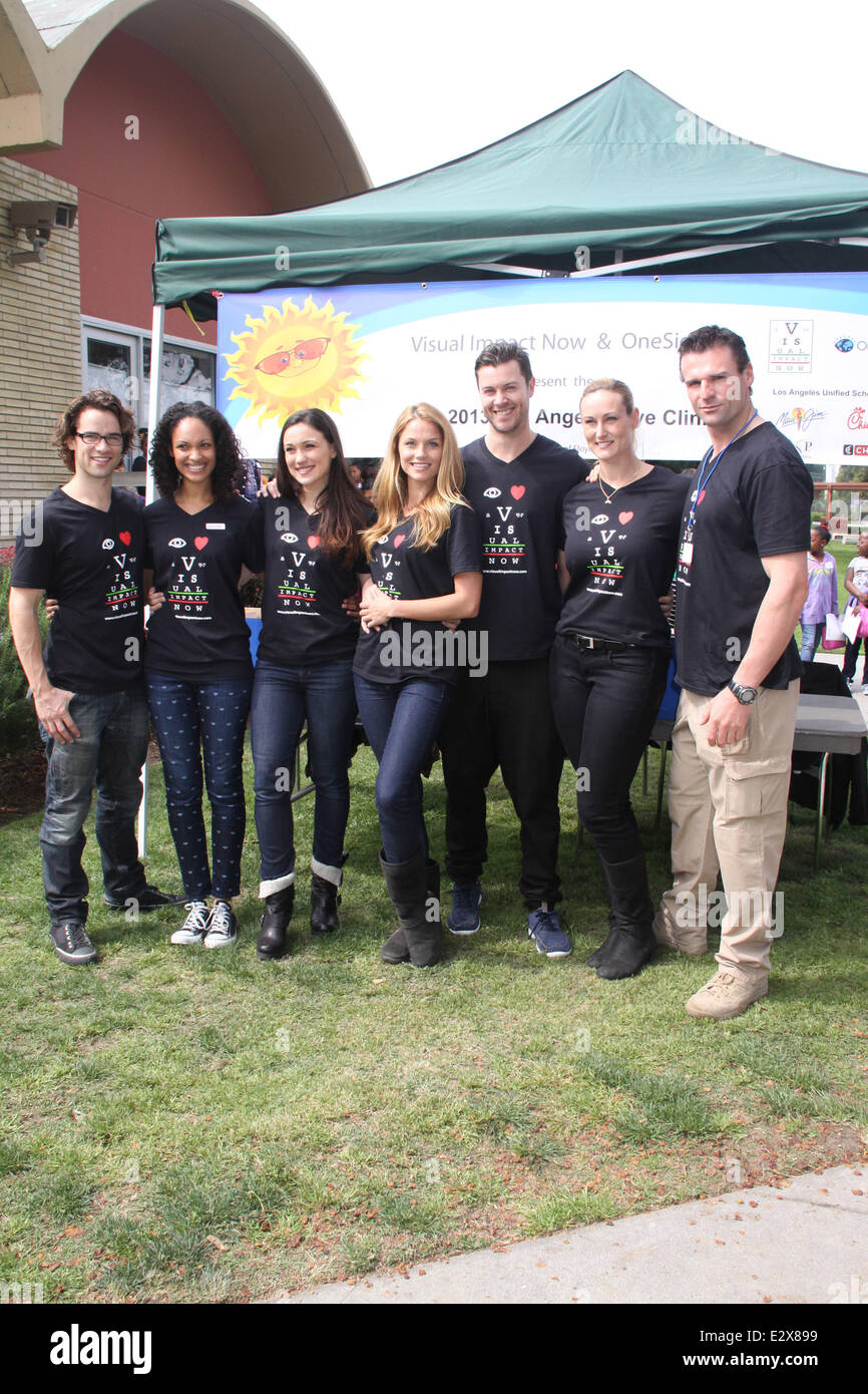Visual Impact Now with Starz 'Spartacus: War of the Damned' cast volunteer event at Visual Impact Now Eye Clinic  Featuring: Andrew Lees,Cynthia Addai-Robinson,Jenna Lind,Ellen Hollman,Daniel Feuerriegel,Vanessa Cater,Stephen Dunlevy Where: Los Angeles, California, United States When: 20 Mar 2013 Stock Photo