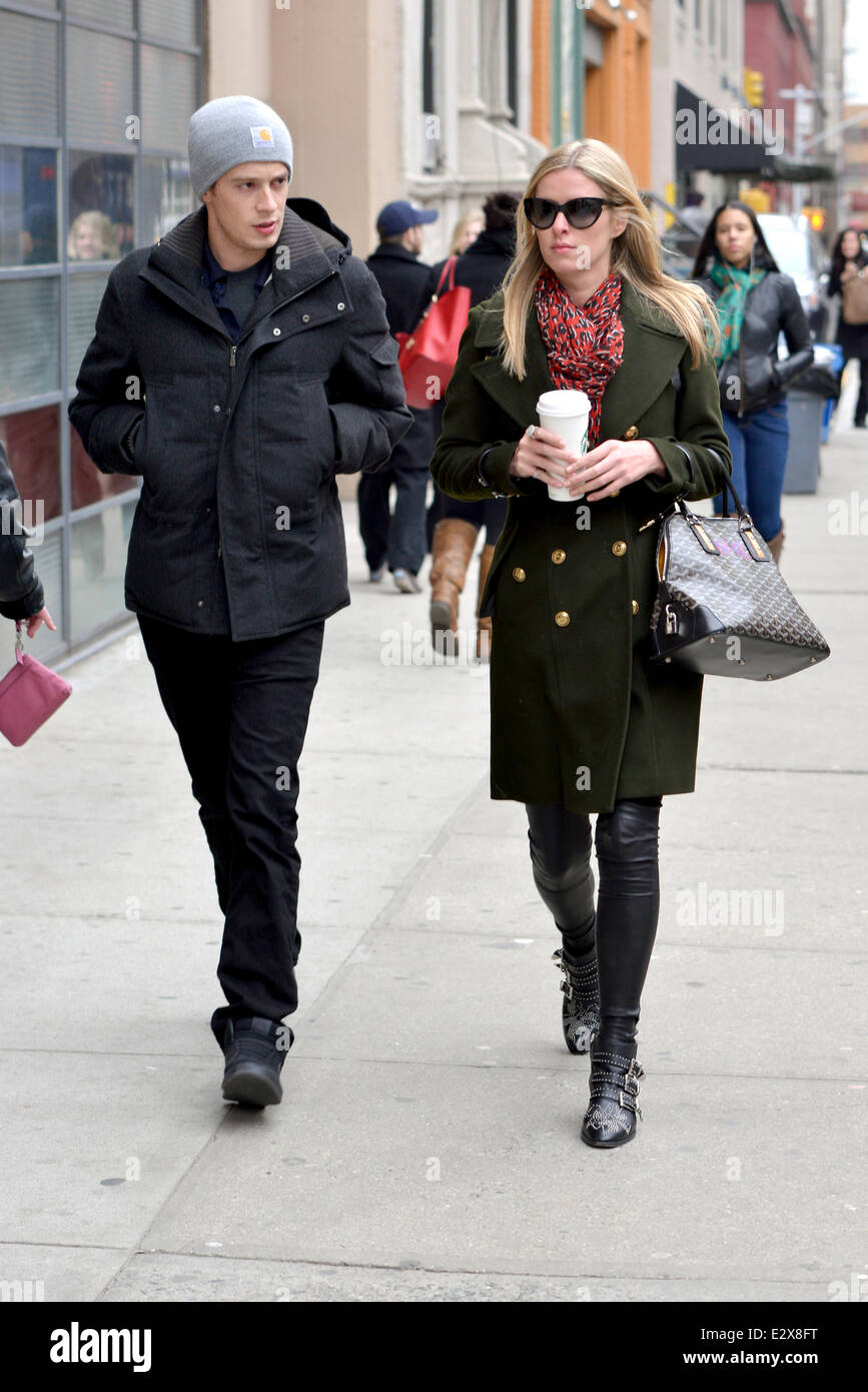 Nicky Hilton and James Rothschild out and about in SoHo after stopping to get a Starbucks