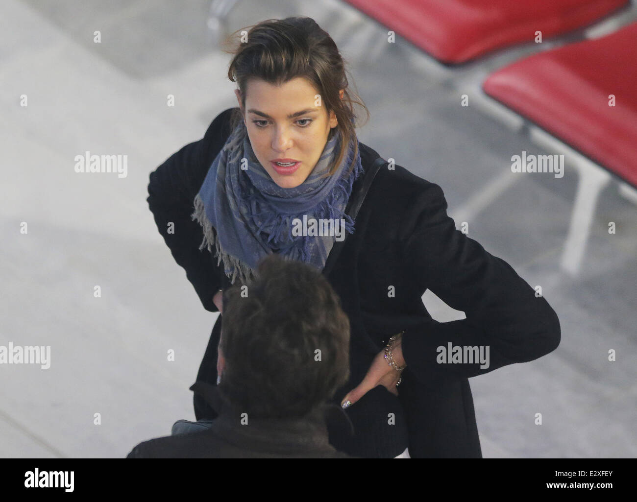Charlotte Casiraghi and Gad Elmaleh at Nice Airport after attending the