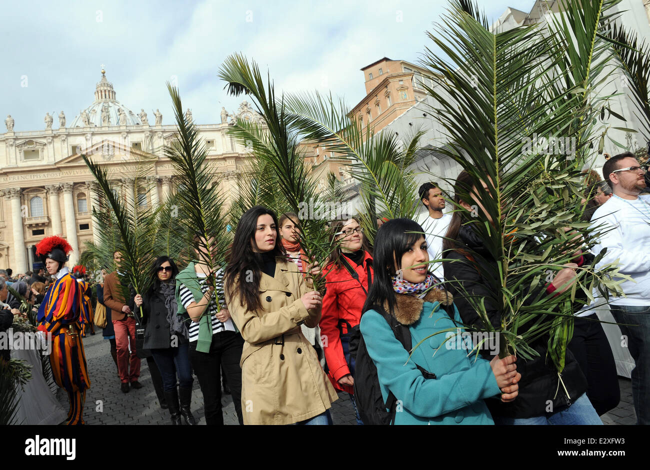 Pope Francis conducts The Palm Sunday celebrations in St Peter's Square