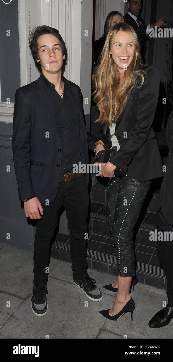 Elle Macpherson with her son Arpad Busson, arrive at No.3 Cromwell Road  Featuring: Elle Macpherson Where: London, United Kingdom When: 26 Mar 2013 Stock Photo
