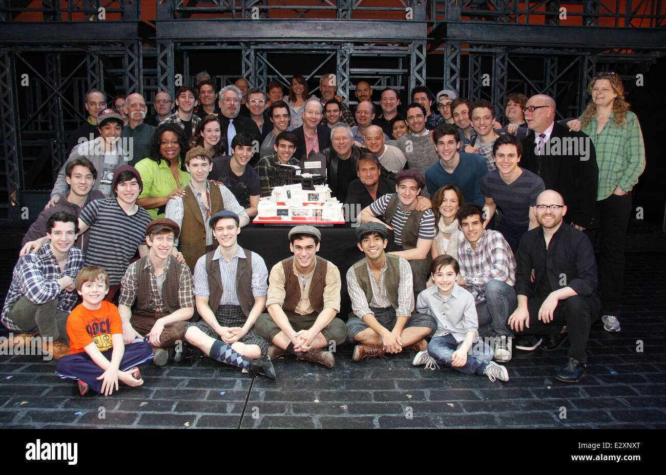 Cast And Creative Team Attend The First Anniversary Of The Disney Broadway Musical Newsies At The