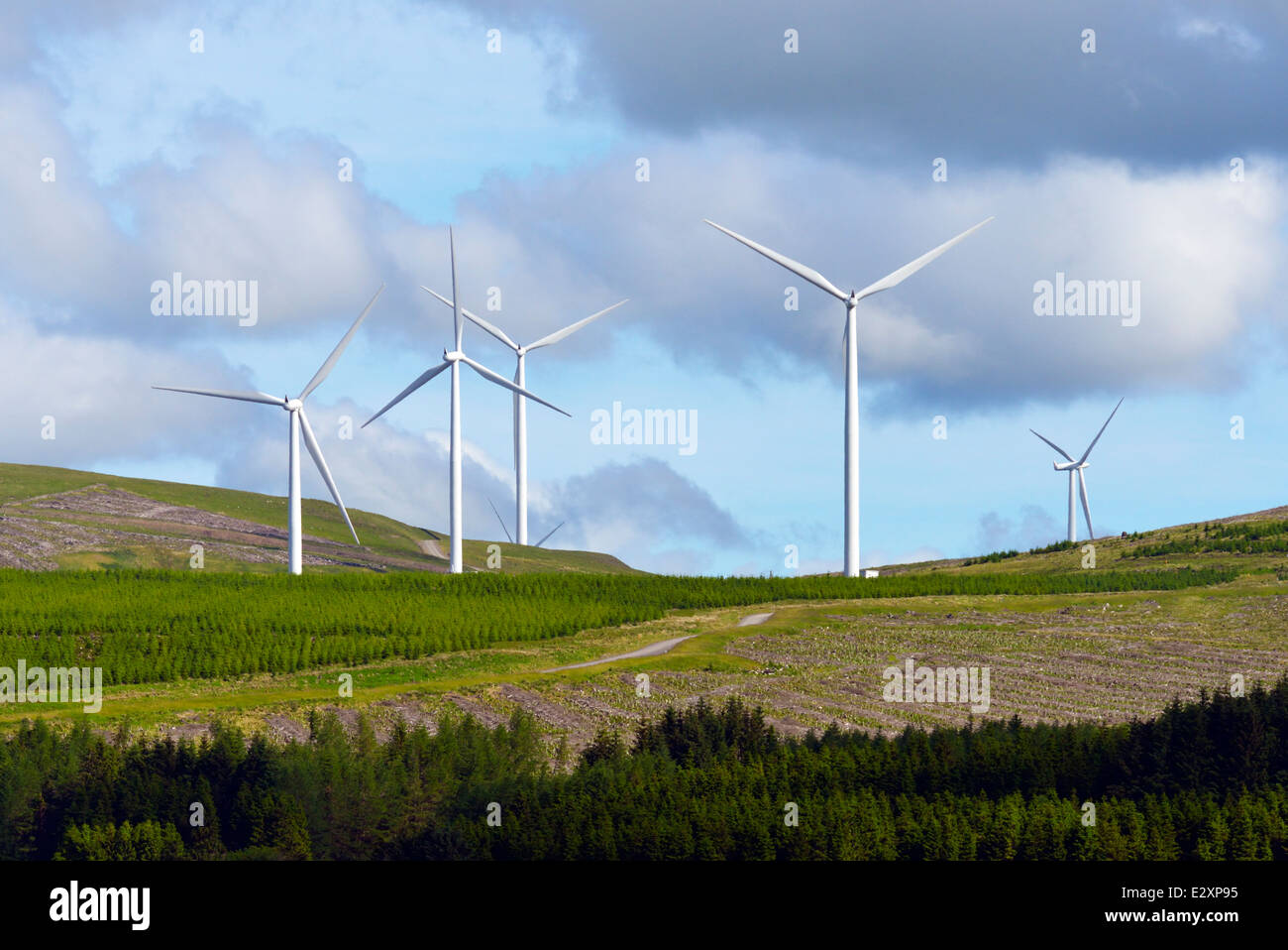 Wind turbines. Clyde Wind Farm, Abington, South Lanarkshire, Scotland, United Kingdom, Europe
