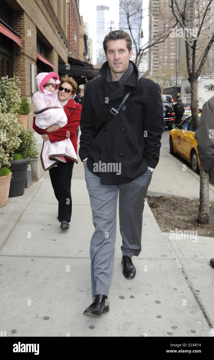 Jason Hoppy seen out and about in SoHo with his parents Robert and Carol and his daughter Bryn