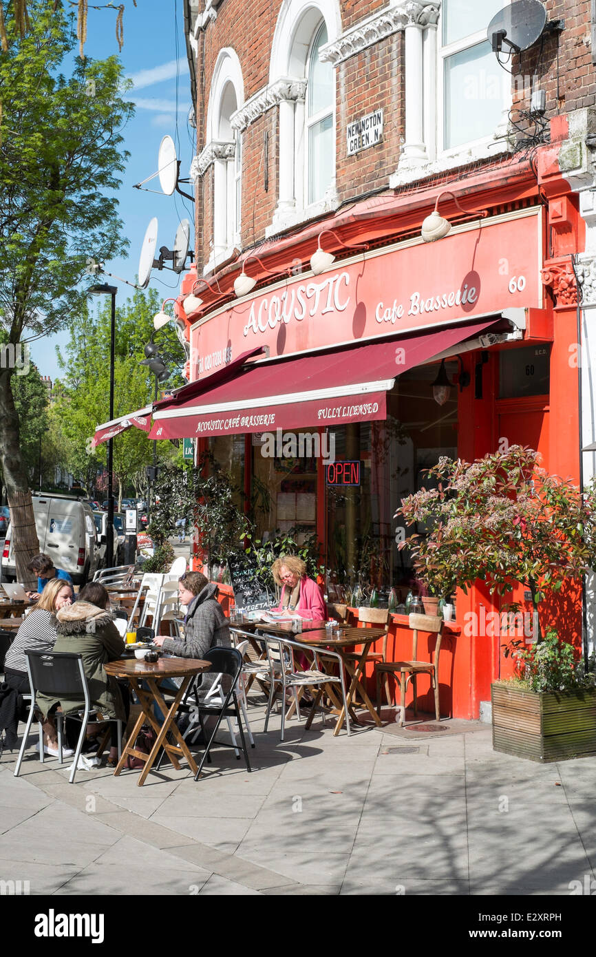 Cafe on Newington Green, London, United Kingdom Stock Photo