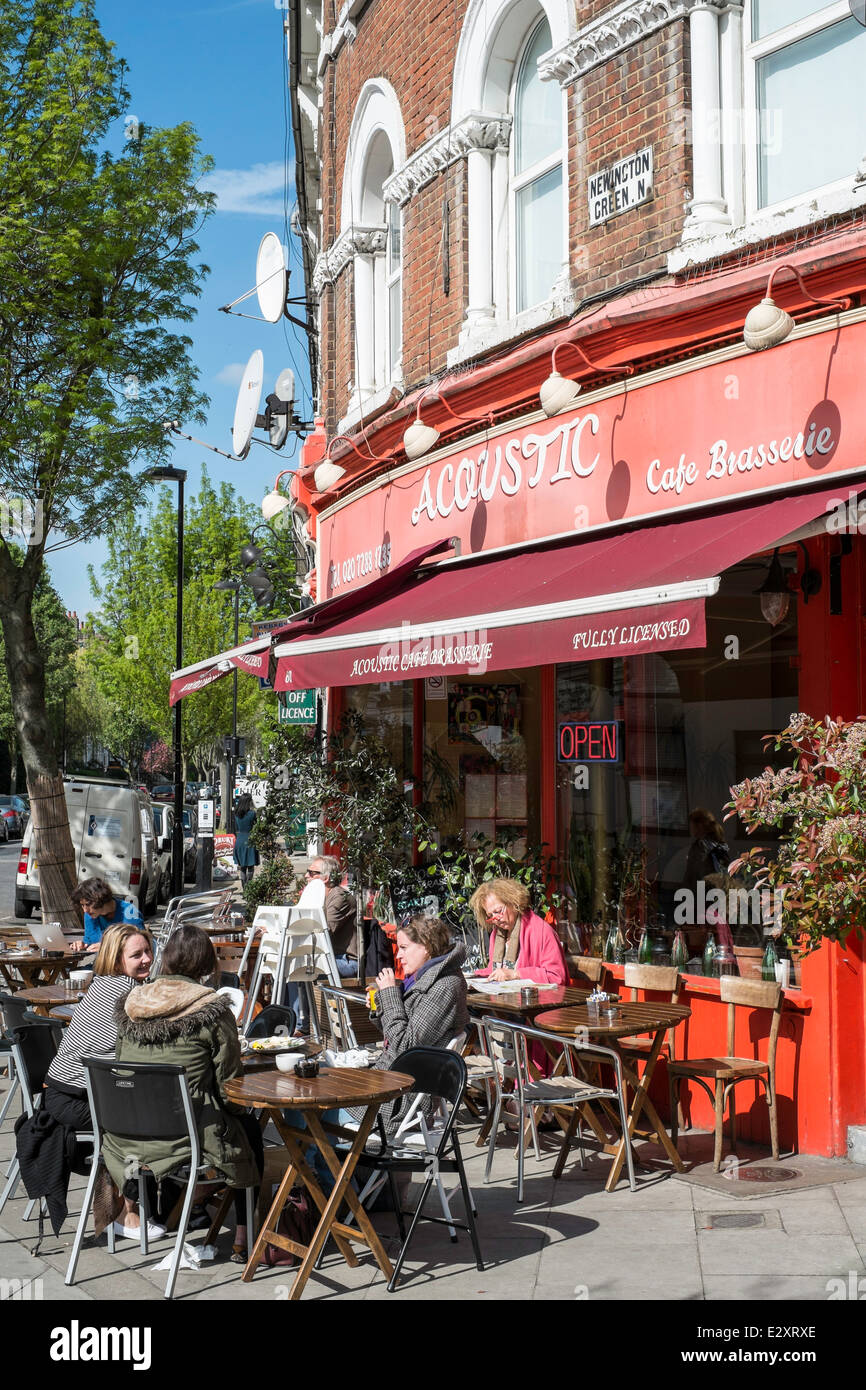 Cafe on Newington Green North  London, United Kingdom Stock Photo