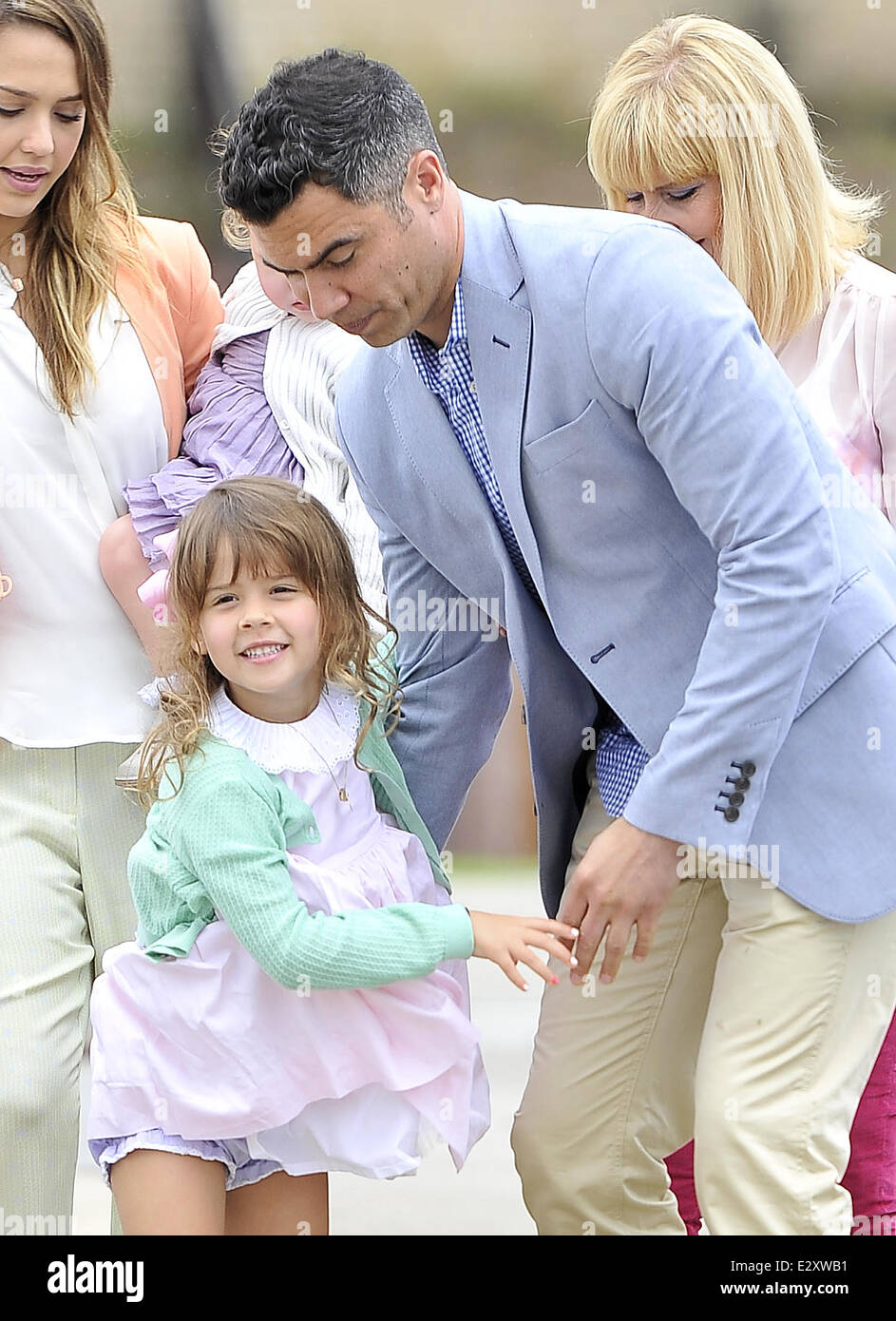 Jessica Alba And Cash Warren Take Their Daughters Honor And Haven To An Easter Party Featuring