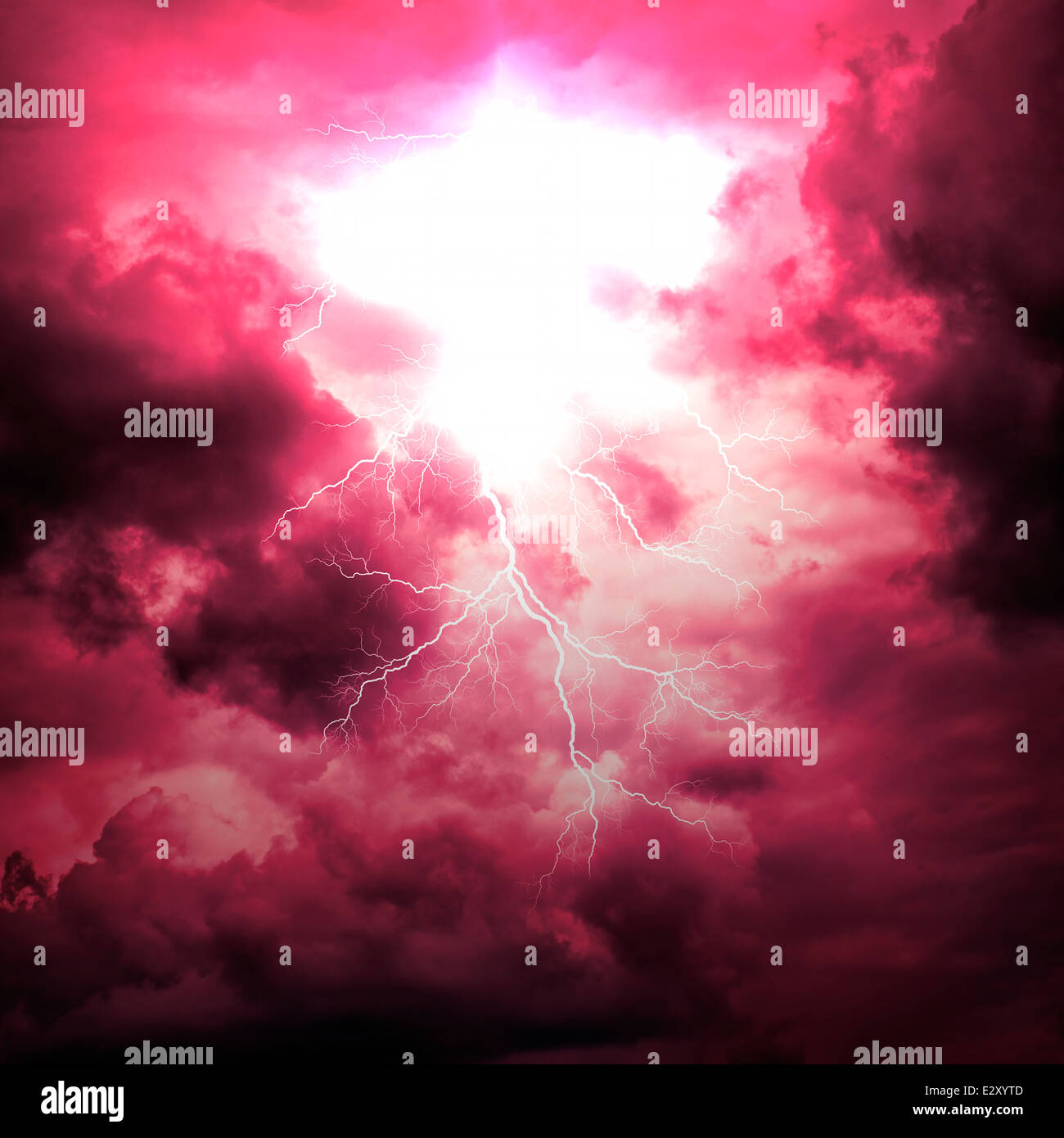 A lightning strike on the cloudy sky Stock Photo - Alamy