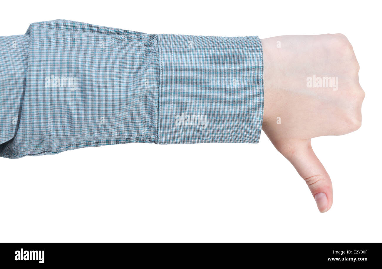 thumbs down - hand gesture isolated on white background Stock Photo