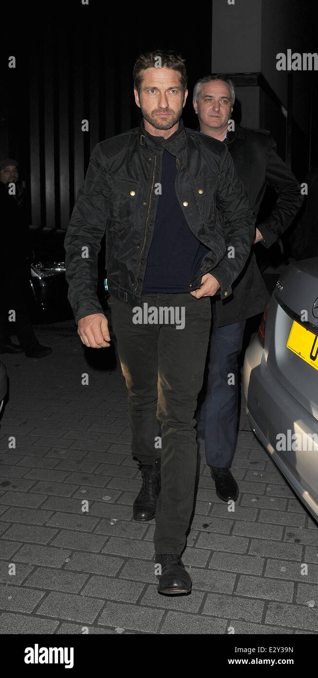Gerard Butler enjoys a night out at Le Baron club in Mayfair with