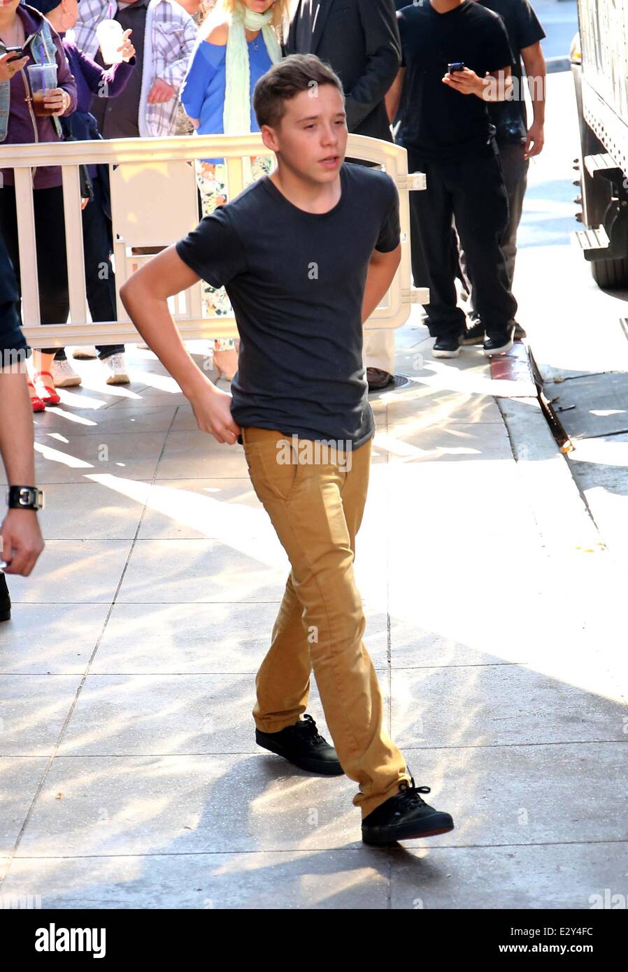 Victoria Beckham seen with her children exiting American Girl Place at
