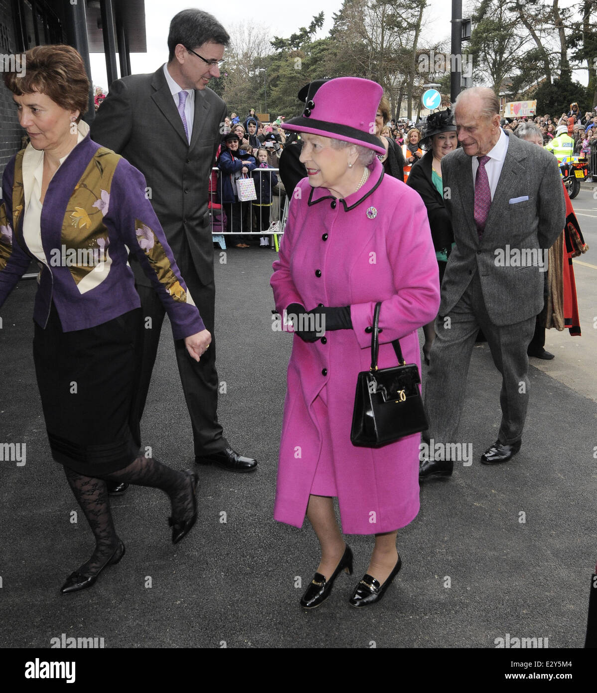 Queen Elizabeth II visits Britwell Community Centre in Slough Featuring
