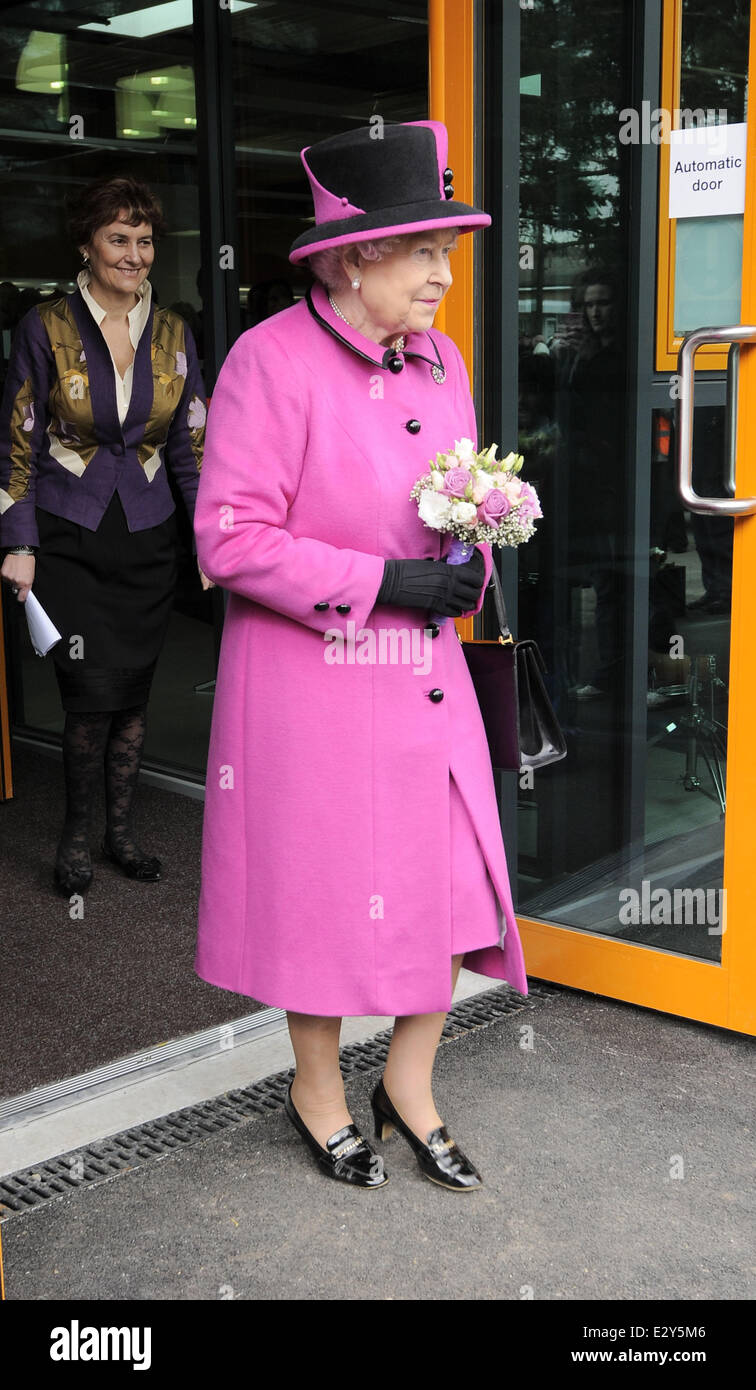 Queen Elizabeth II visits Britwell Community Centre in Slough Featuring