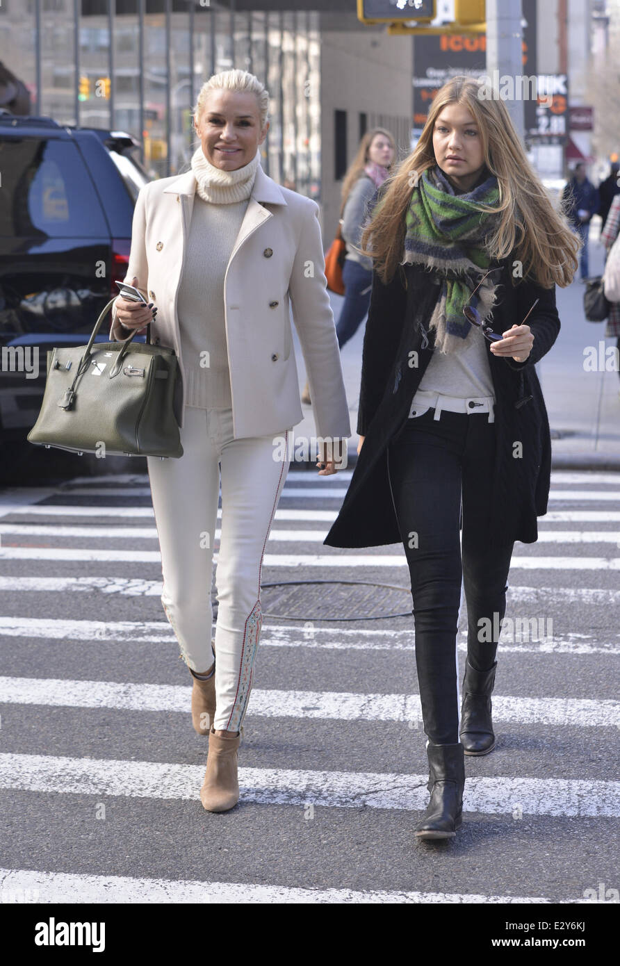 The Real Housewives of Beverly Hills' star Yolanda Foster and her daughter  Gigi Hadid seen out and about in Manhattan Featurin Stock Photo - Alamy