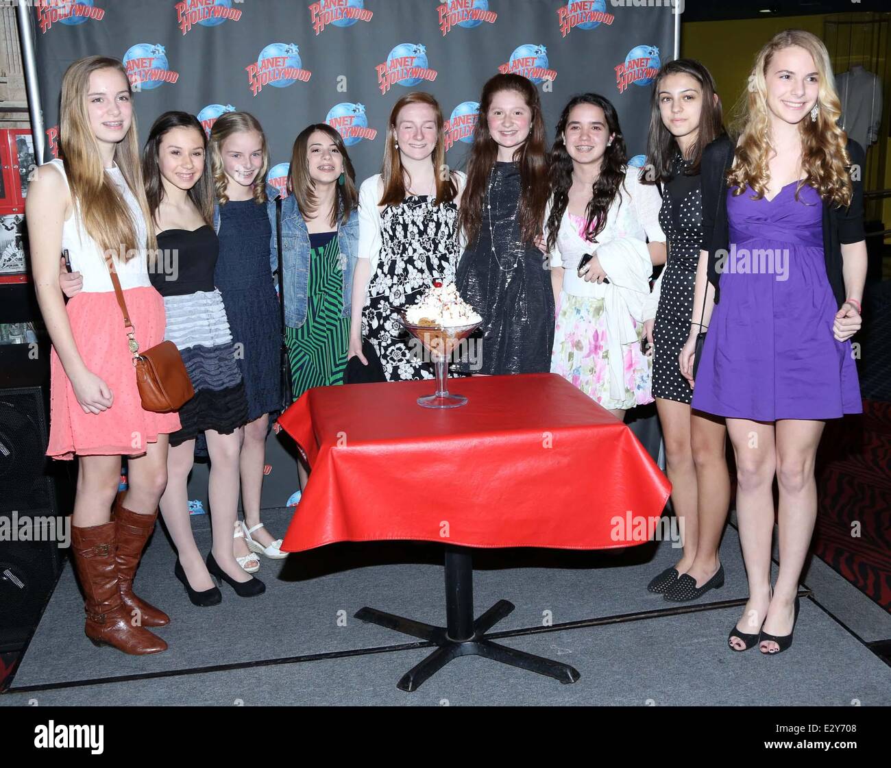Meet and greet with 'Shameless' star Emma Kenney at Planet Hollywood in Times Square  Featuring: Emma Kenney Where: New York, United States When: 05 Apr 2013 Stock Photo