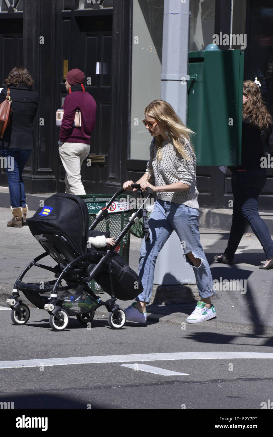 Sienna Miller and baby Marlowe are seen out for a walk in the West
