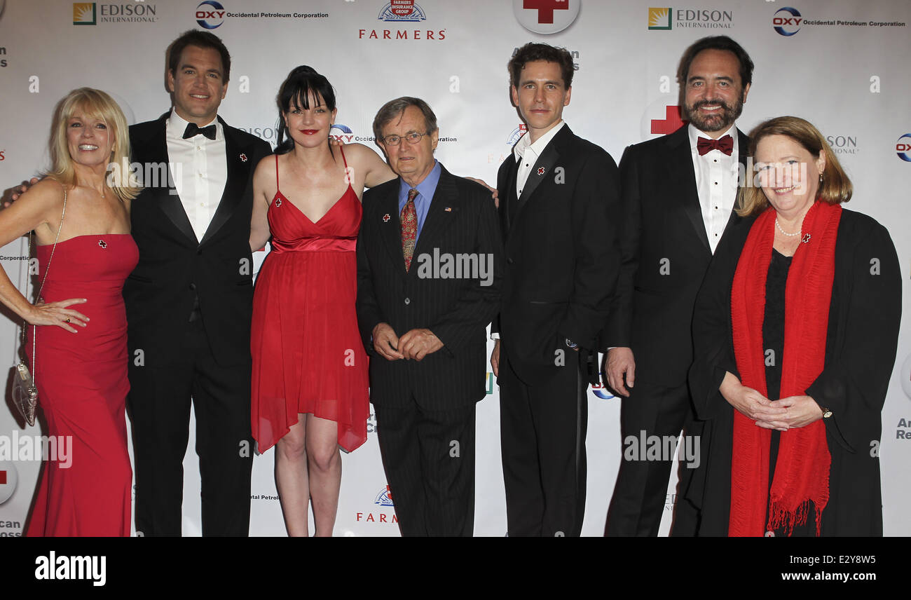 Members of the Armed Forces and the cast of 'NCIS' honoured at the 'Annual Red Cross Red Tie Affair' - Arrivals  Featuring: Judy Chambers Beck,Michael Weatherly,Pauley Perrette,David McCallum,Brian Dietzen,Nick Stellino,Julie Thomas Where: Los Angeles, Ca Stock Photo