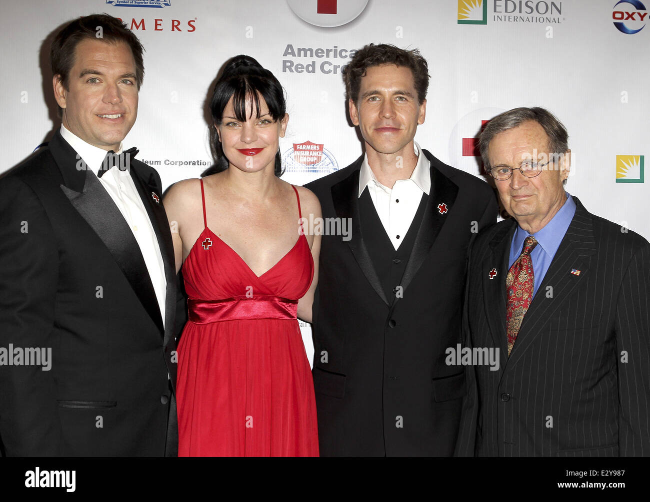 Members of the Armed Forces and the cast of 'NCIS' honoured at the 'Annual Red Cross Red Tie Affair' - Arrivals  Featuring: Michael Weatherly,Pauley Perrette,Brian Dietzen,David McCallum Where: Santa Monica, California, United States When: 06 Apr 2013 Stock Photo