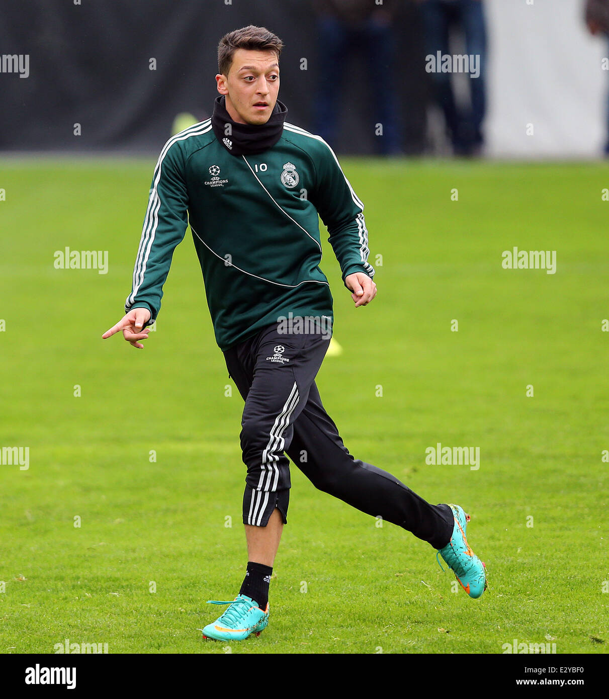 Real Madrid Football players training at Inonu Stadium in Istanbul ahead of their Champions league match against Galatasaray  Featuring: Mesut Ozil Where: Istanbul, Turkey When: 08 Apr 2013  **** Stock Photo