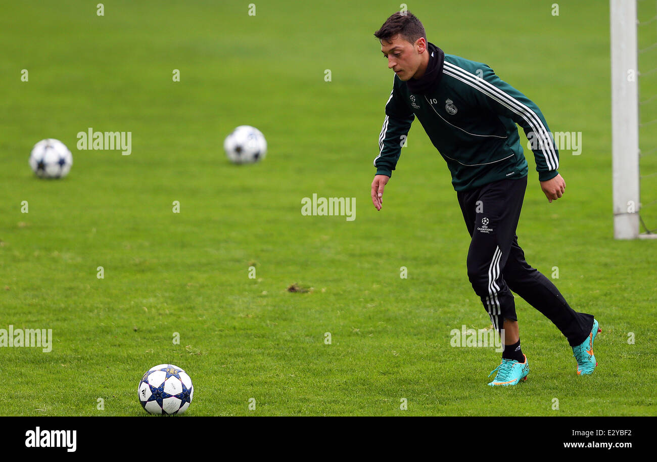 Real Madrid Football players training at Inonu Stadium in Istanbul ahead of their Champions league match against Galatasaray  Featuring: Mesut Ozil Where: Istanbul, Turkey When: 08 Apr 2013 Stock Photo